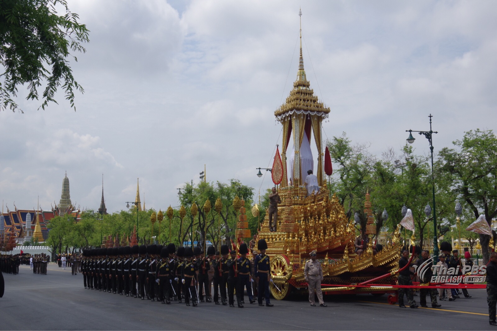 Preparation for the cremation in Royal Plaza. Photo: Thai PBS