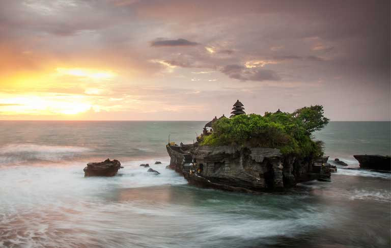 One of Bali’s top tourist attractions, Tanah Lot temple. Photo by Justine Hong/Flickr