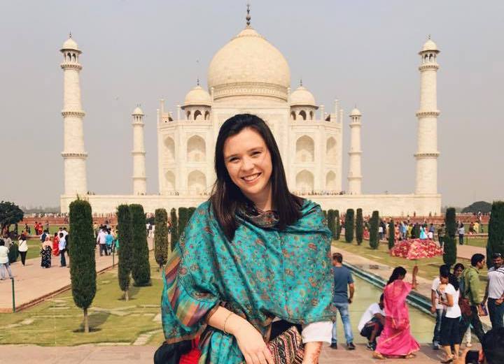 Kassandra “Kassie” Braun visited the Taj Mahal in India before her arrival in Myanmar. Photo: Facebook