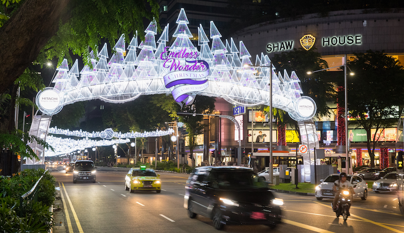 The main arch on Orchard Road.