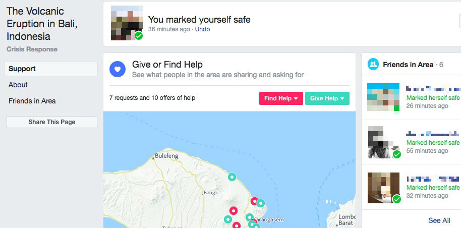Facebook has rolled out Safety Check in Bali. 