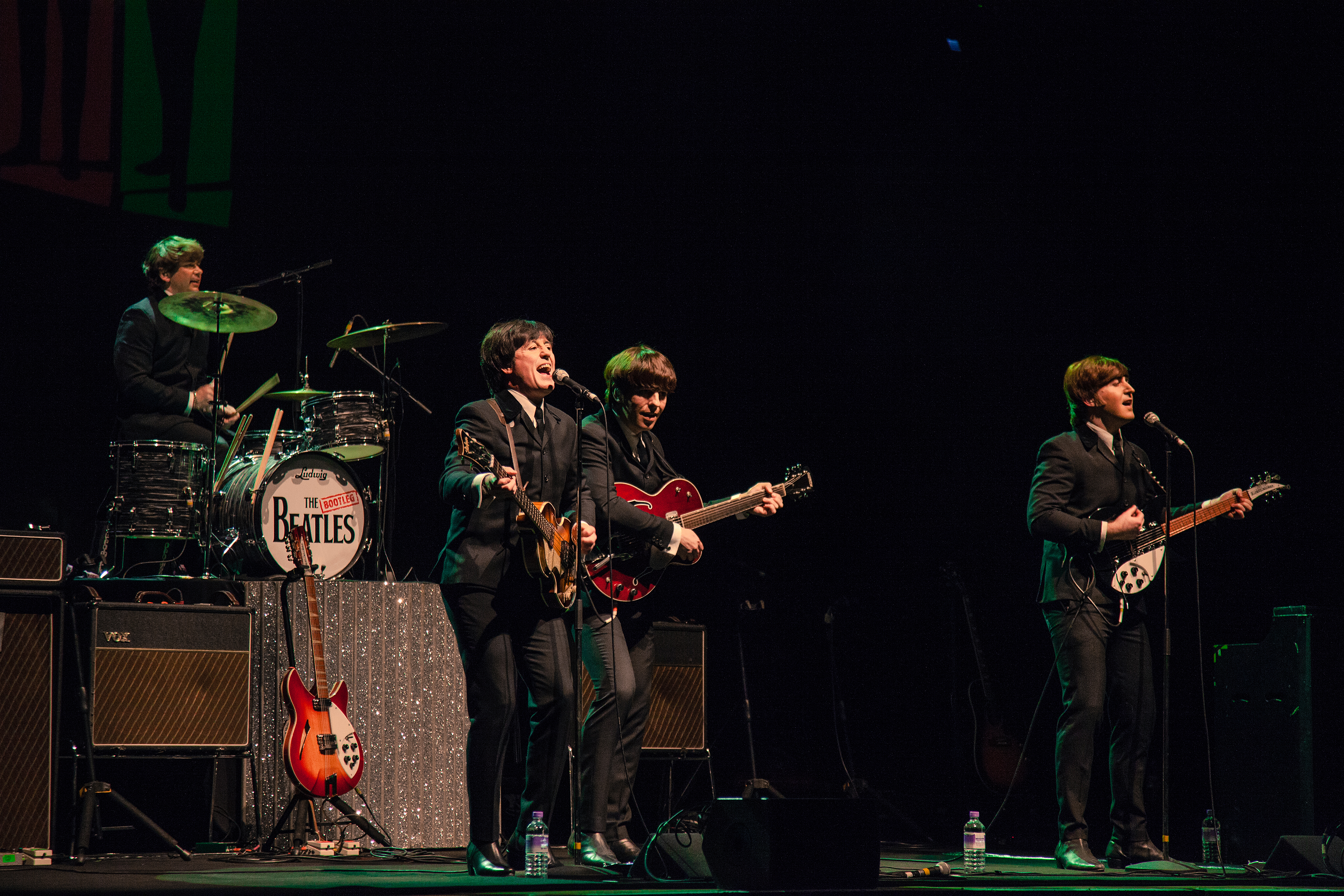 The Bootleg Beatles performing at The Victoria Hall, Stoke-on-Trent,, UK. Saturday 8th April 2017
