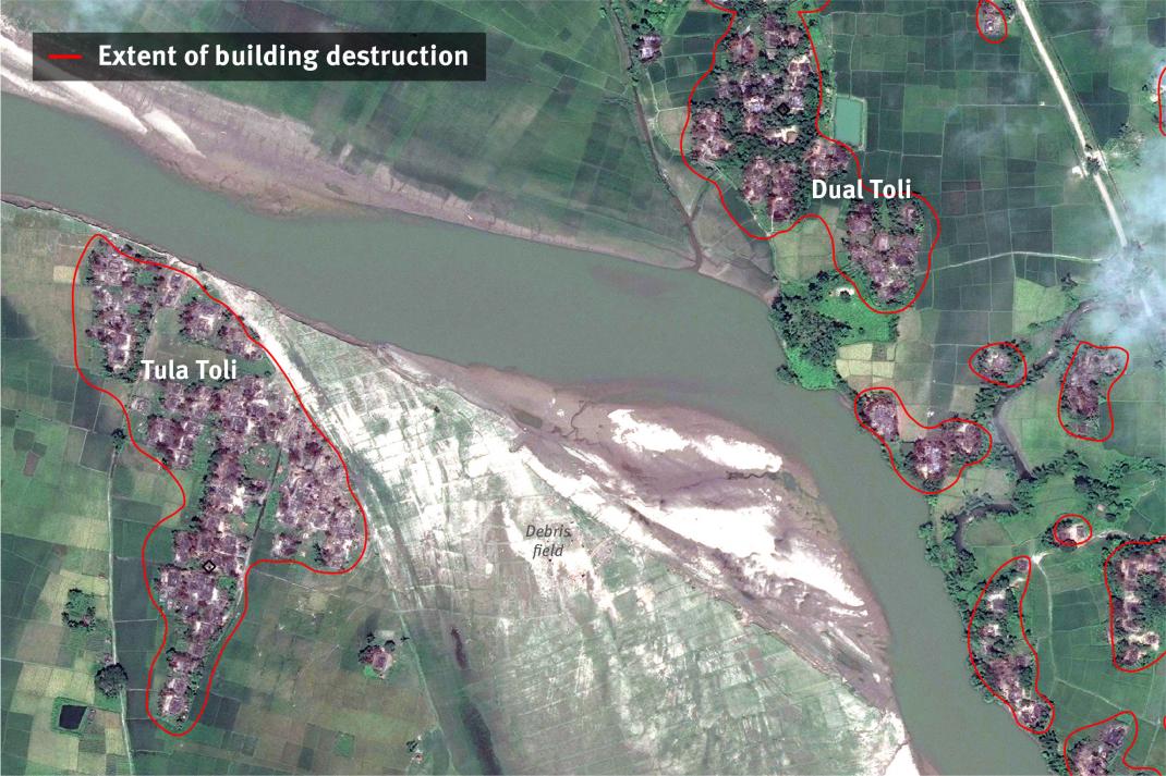 Satellite imagery of Tula Toli village. Photo: HRW