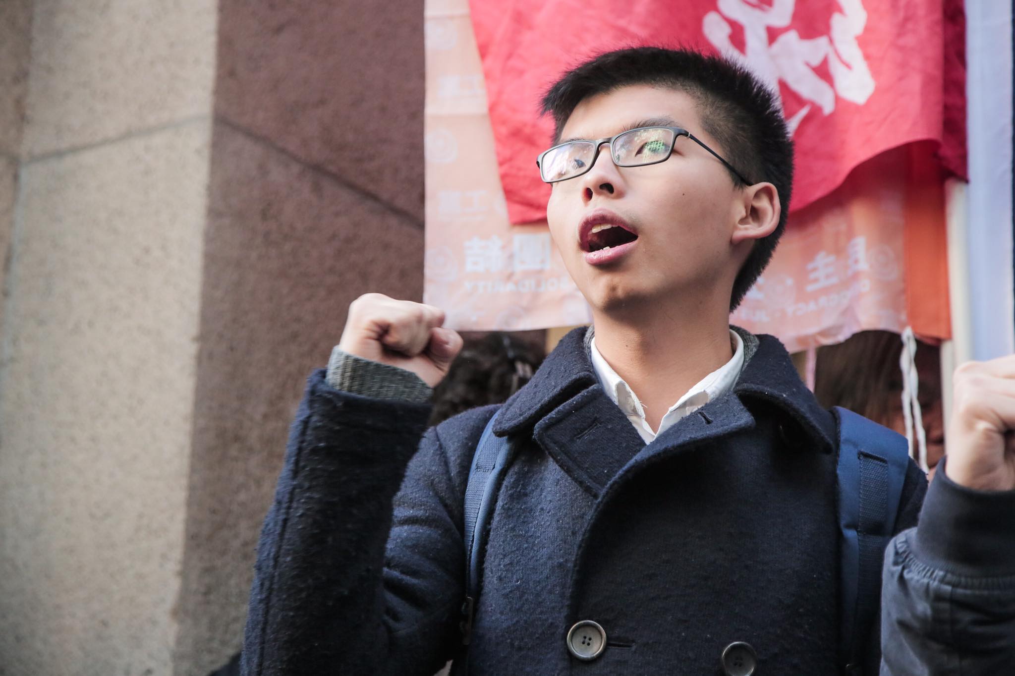 Joshua Wong outside court yesterday. Picture: Facebook