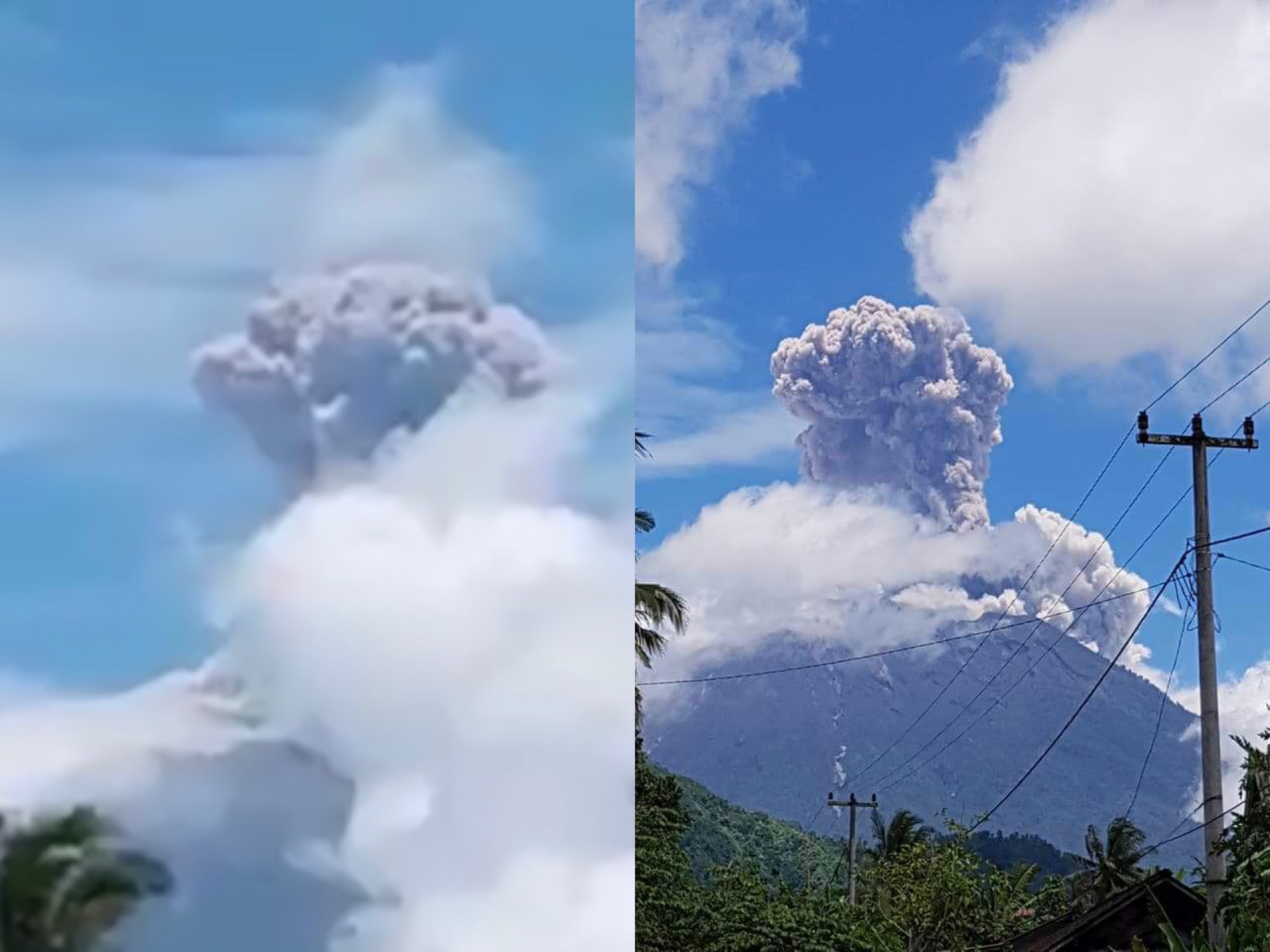 Mount Agung erupting, as seen on Feb. 13, 2018. Photos via Sutopo Purwo Nugroho/BNPB