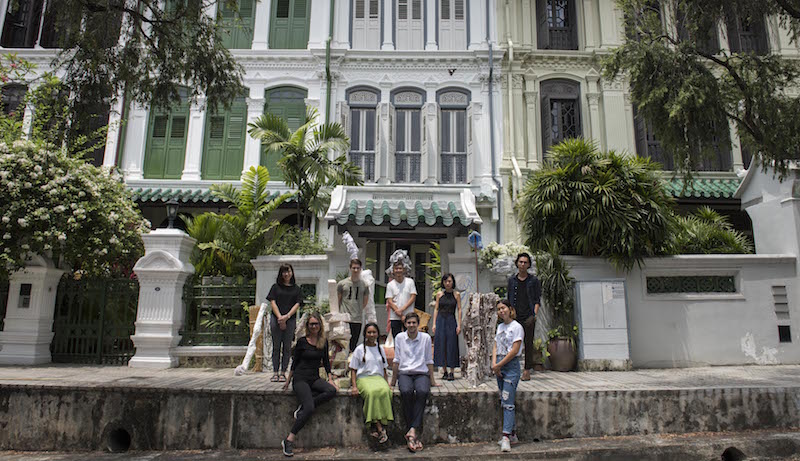Some of the artists involved in the art walk at Emerald Hill. Photo: Ernest Goh