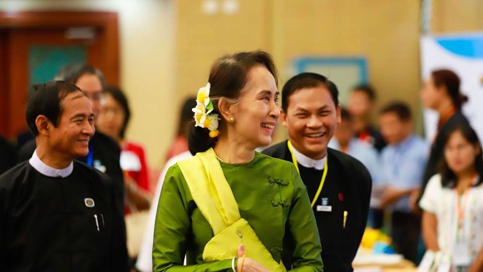State Counsellor Aung San Suu Kyi appears at the Conference on Justice Sector Coordination for Rule of Law in Naypyidaw on March 7, 2018. Photo: State Counsellor’s Office