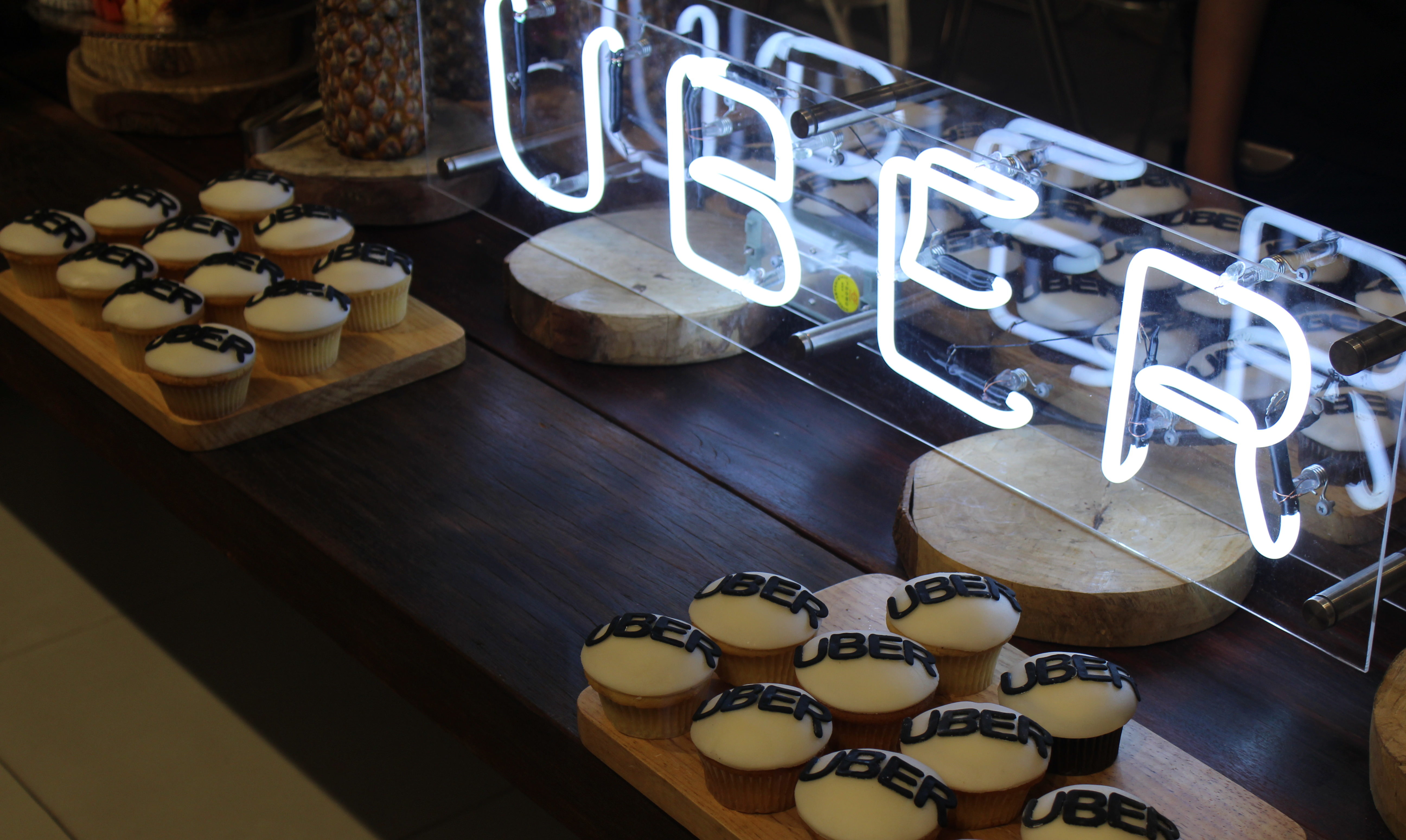 Cupcakes served at Uber’s launch event in Yangon on May 10, 2017. Photo: Jacob Goldberg