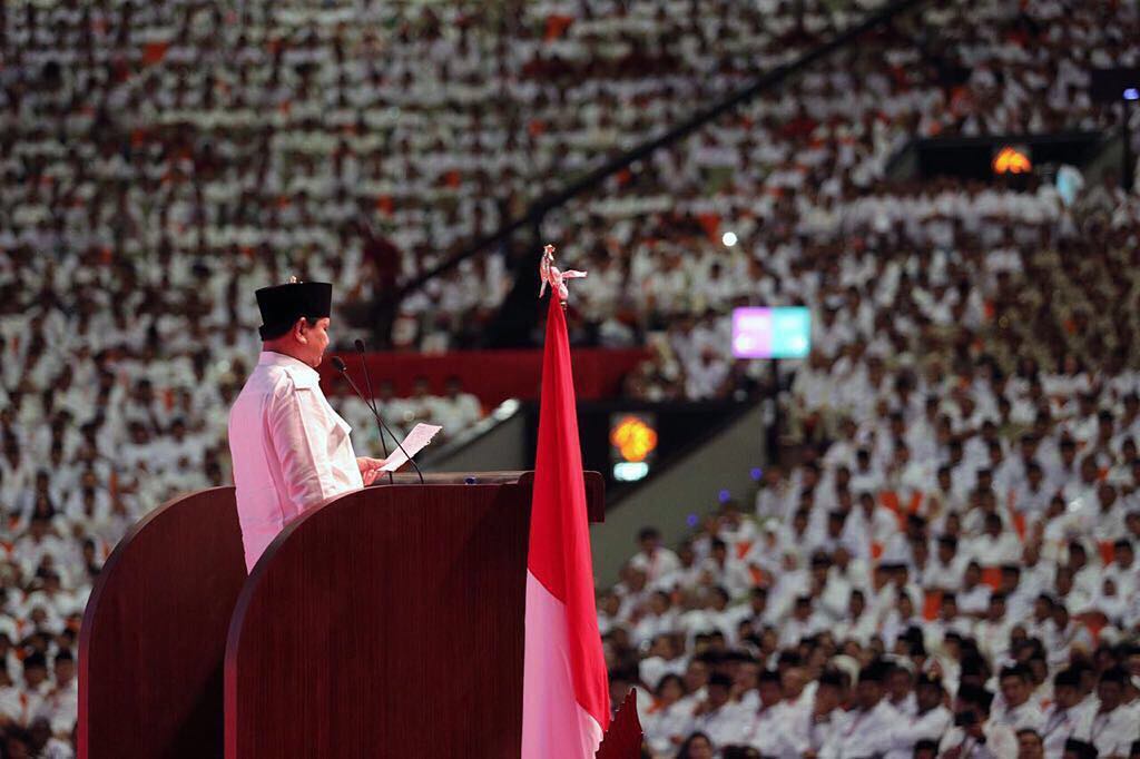 Prabowo Subianto addressing a meeting of the Gerindra Party on October 17, 2017. Photo: @Prabowo / Instagram