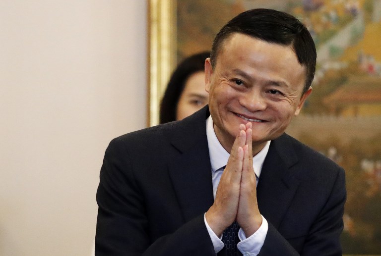 Alibaba founder Jack Ma gestures as he arrives for a meeting with Thailand’s Prime Minister Prayuth Chan-ocha in Bangkok on April 19, 2018 during a visit to the country to announce the group’s investment in the Thai government’s Eastern Economic Corridor (EEC) scheme. Photo: Jorge Silva/ AFP