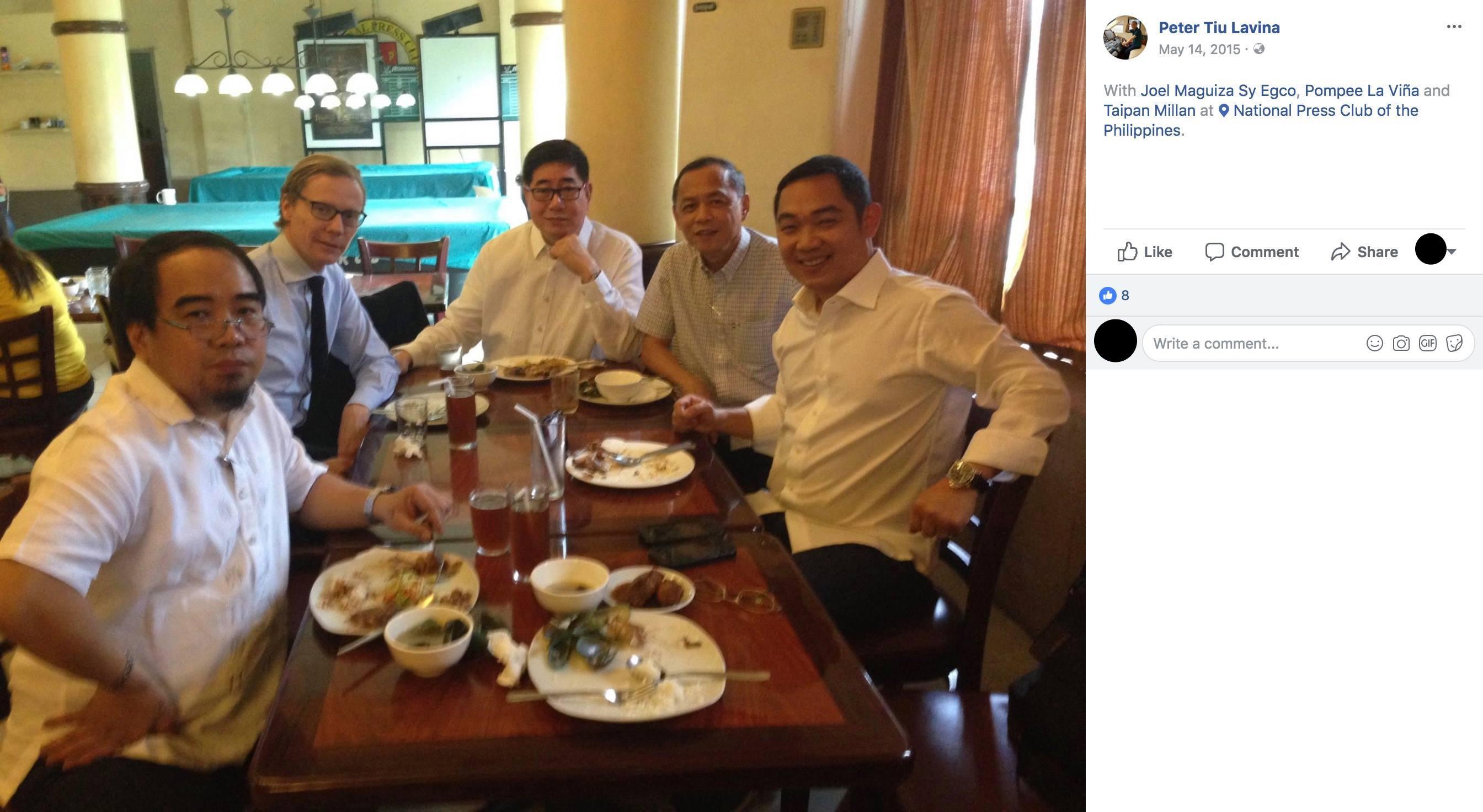 Screencap of Peter Laviña’s Facebook post. (Photo from ABS-CBN News) 