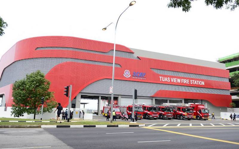 Tuas View Fire Station, where CPL Kok died a few days before his ORD. Photo: SCDF / Facebook
