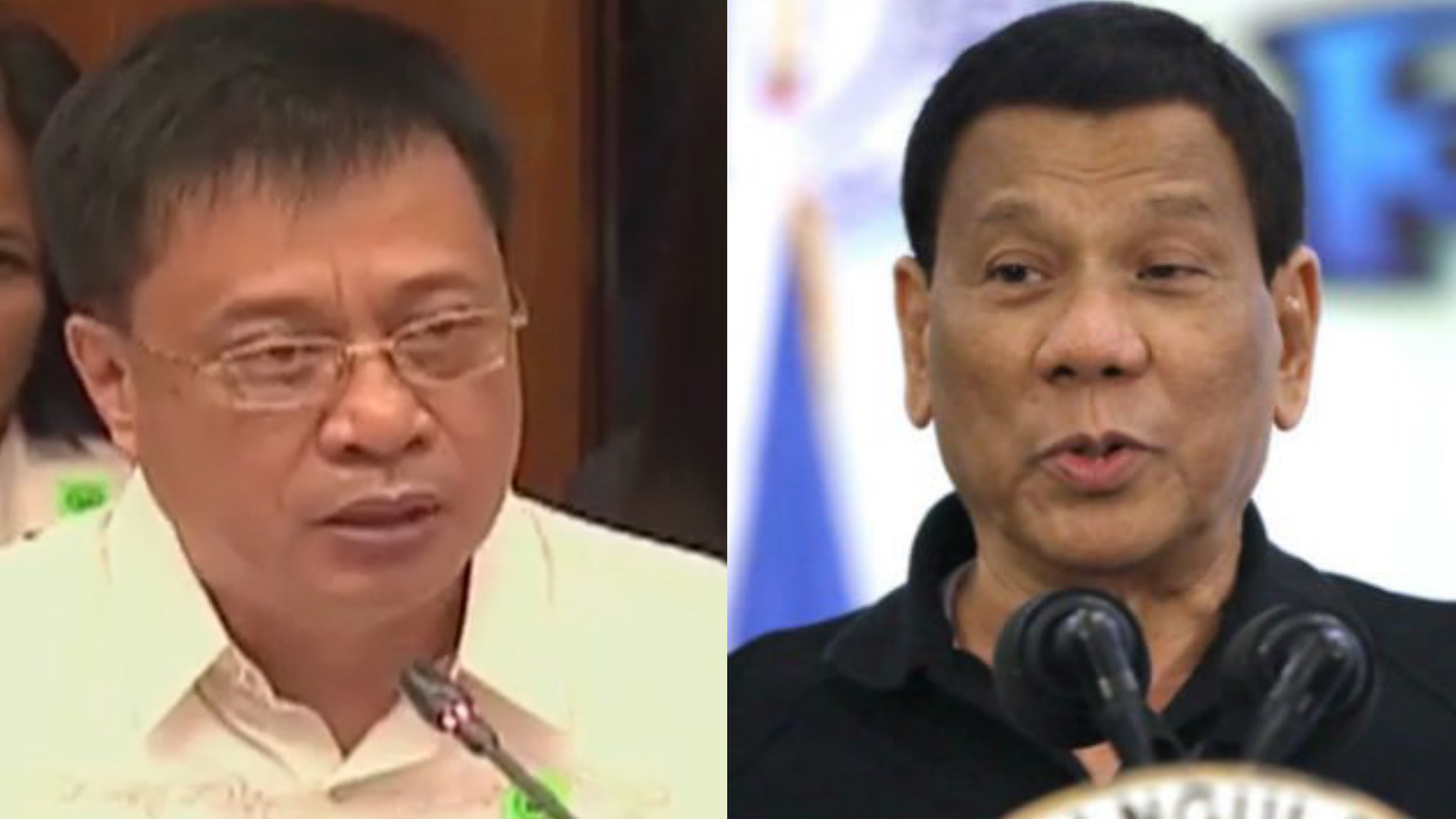 Former Daanbantayan mayor Vicente Loot (left) and Philippine President Rodrigo Duterte. PHOTOS: ABS-CBN News