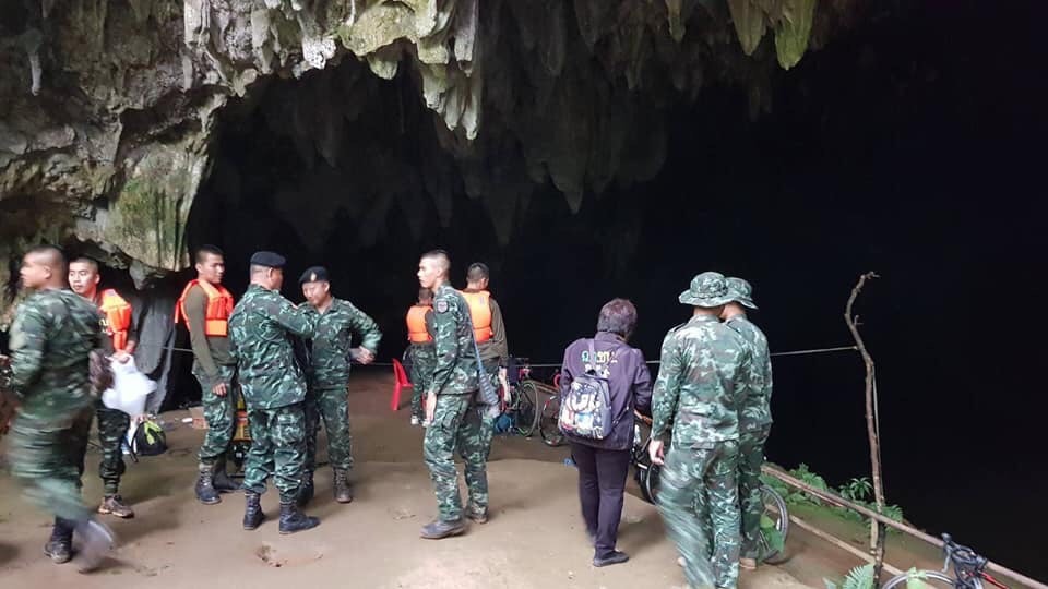 Navy SEAL at the entrance where bikes were found. 

Photo: Facebook/ Cathay Mee