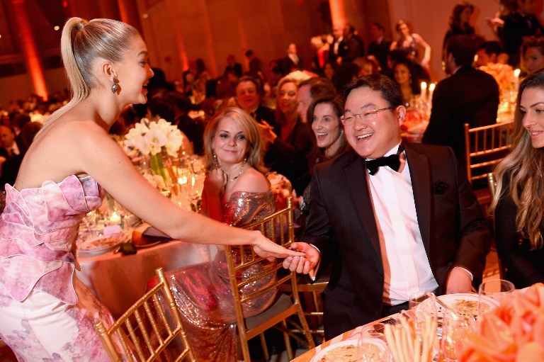 NEW YORK, NY – OCTOBER 20: Gigi Hadid and Mr. Jho Low attend Angel Ball 2014 hosted by Gabrielle’s Angel Foundation at Cipriani Wall Street on October 20, 2014 in New York City.   Dimitrios Kambouris/Getty Images for Gabrielle’s Angel Foundation/AFP