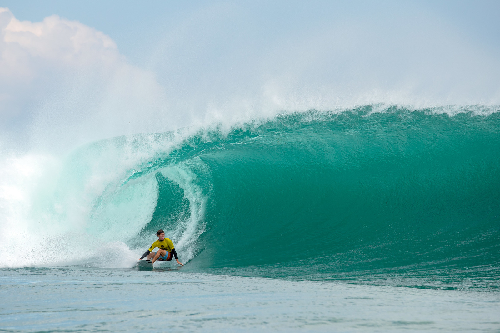 Jack Robinson coming through at the final round of the Rip Curl Cup at Padang Padang in 2018. Photo: Lawrence/WSL