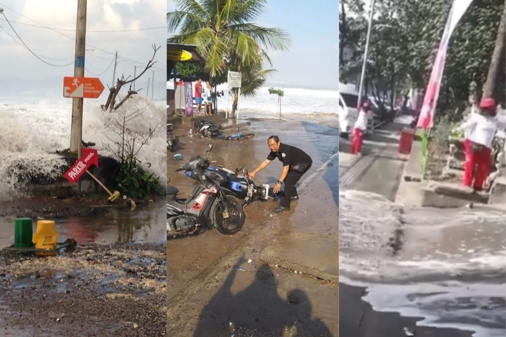 High tides in Bali on July 25, 2018.