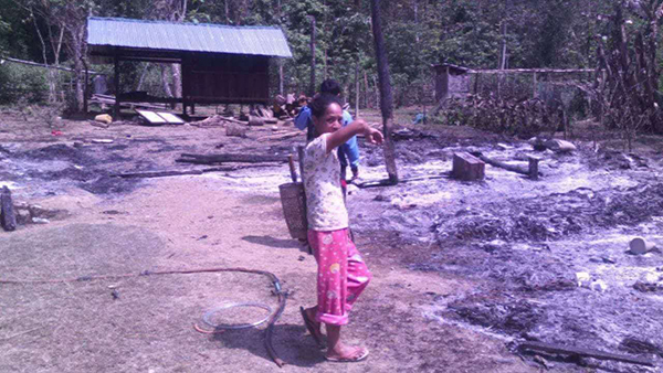 The burnt remains of the home of Samra La in Injangyang Township, Kachin State. Photo: Free Burma Rangers