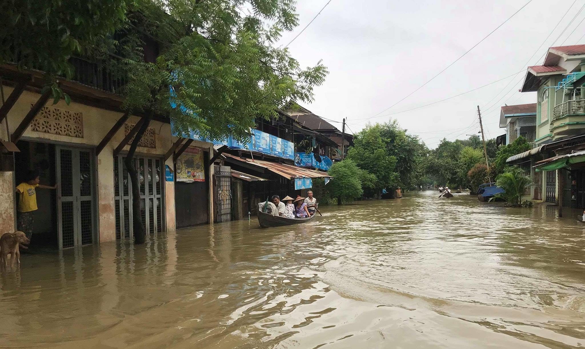 Flood victims in Kayin State around July 27, 2018. Photo: Myanmar Free Ambulance