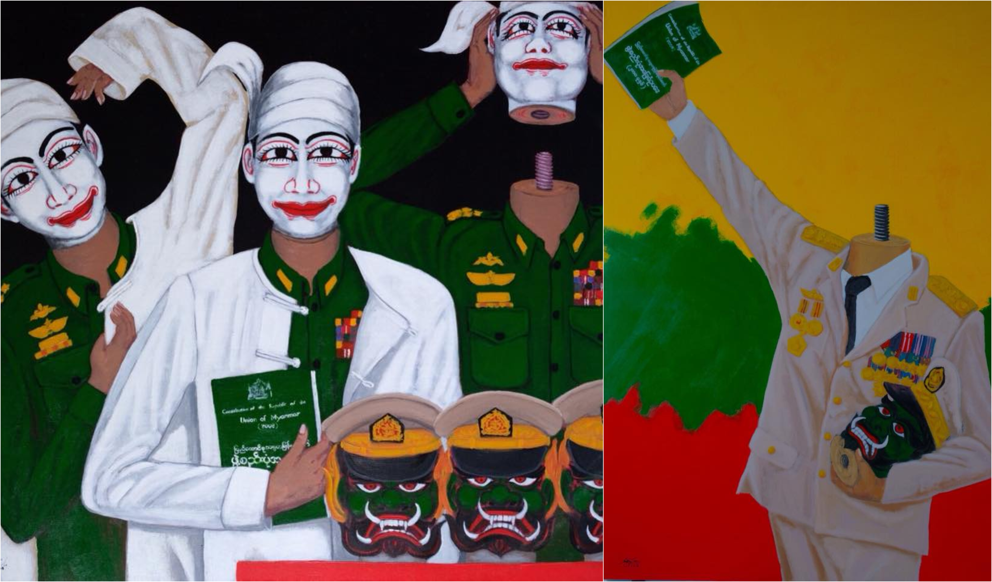 Paintings by Aung Kyi Soe.