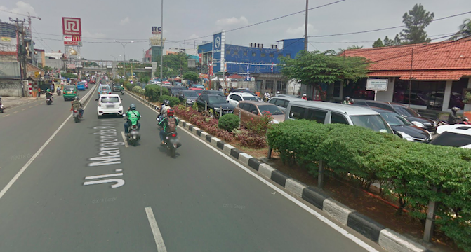 Depok’s Jalan Margonda Raya. Photo: Google Street View