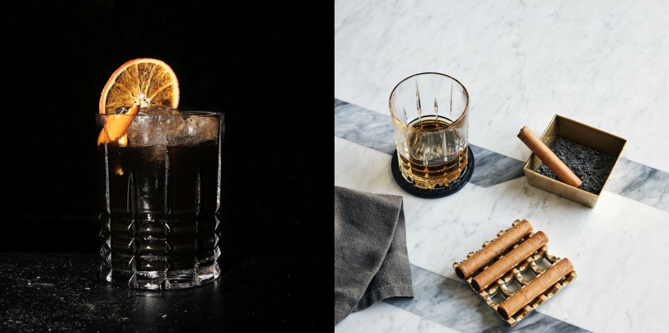 Left: Single origin black negroni. Right: Foie gras cigars. Photos: Bikini