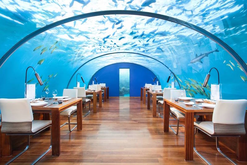 The underwater restaurant. Photo: Conrad Maldives Rangali Island/Facebook