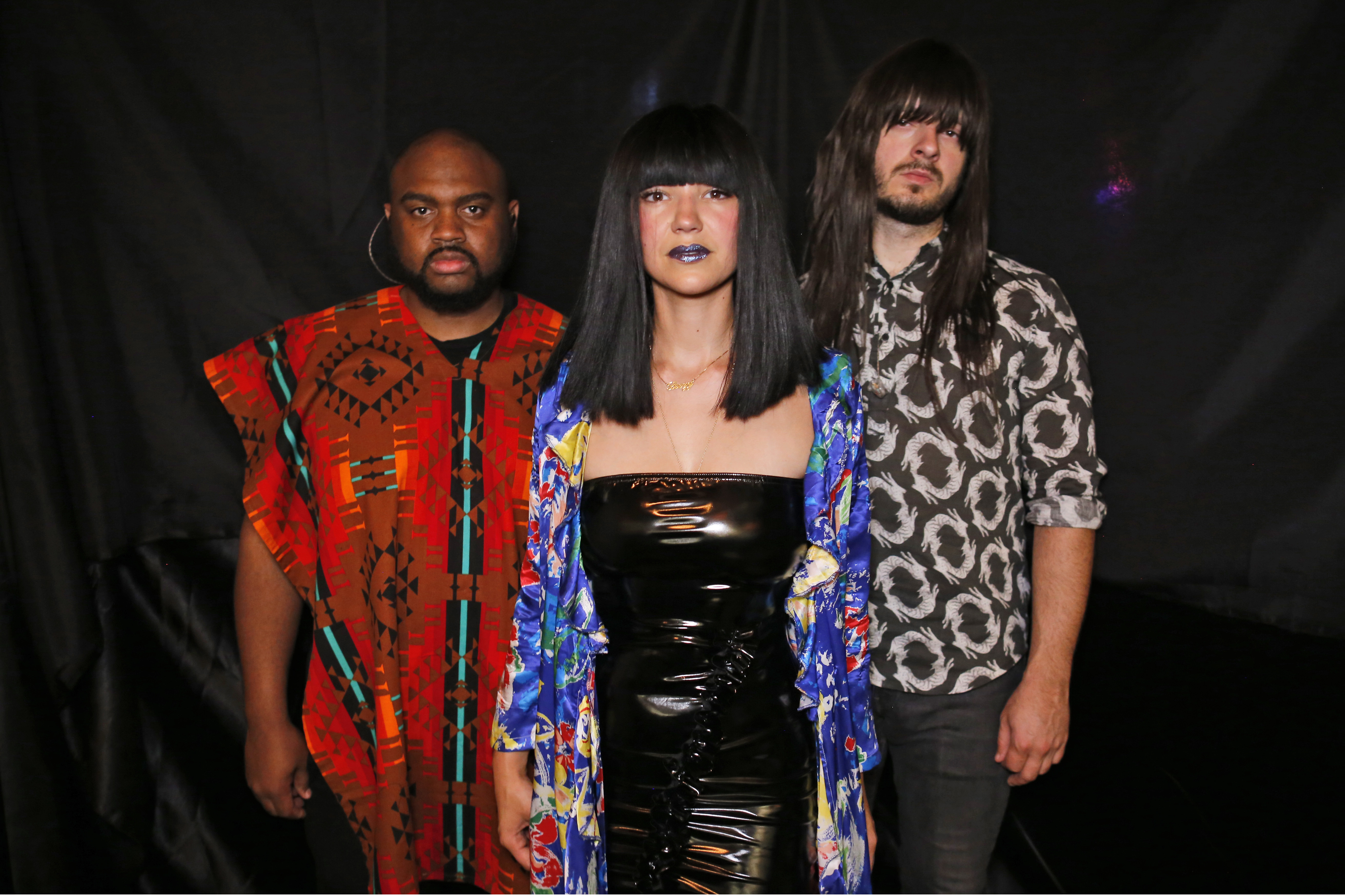 Khruangbin, an American musical trio from Houston, Texas. L to R: Donald Ray “DJ” Johnson Jr. on drums, Laura Lee on bass, Mark Speer on guitar. In Bangkok, Thailand, May 20, 2018. Photo: Charles Dharapak