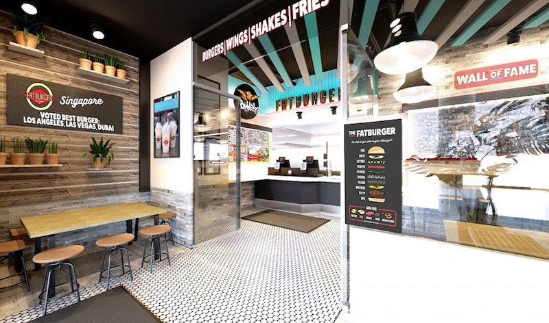 Artist rendering of the Singapore outlet. Photo: Fatburger Singapore/Facebook