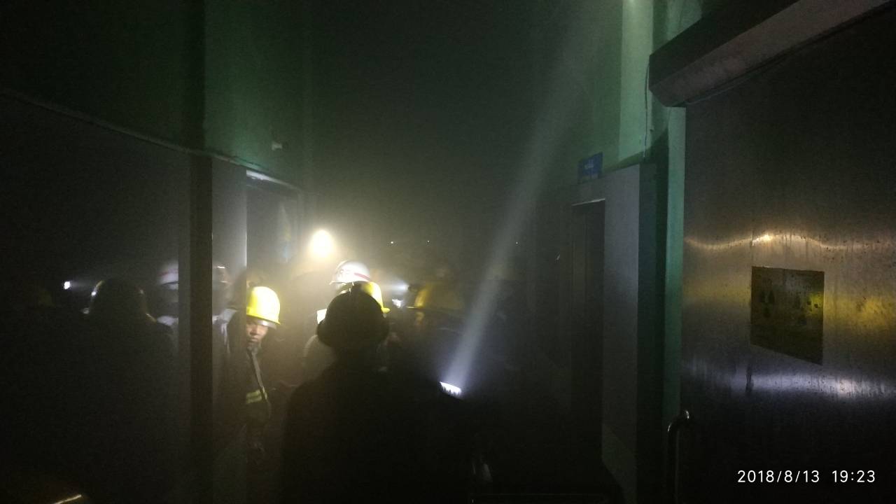 Firefighters inside Yangon General Hospital. Photo: Myanmar Fire Services Department