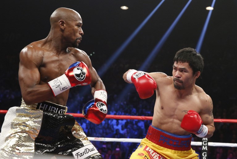 Pacquiao-Mayweather fight in May 2015. (Photo: John Gurzinski/AFP)