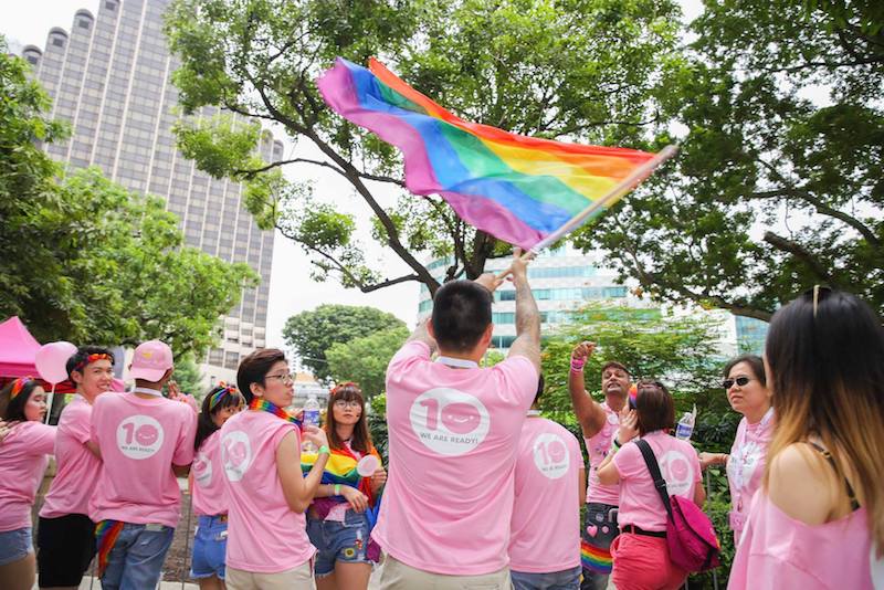 People gather at 2018’s ‘Pink Dot’ LGBT pride rally in Singapore. Photo: Pink Dot/Facebook
