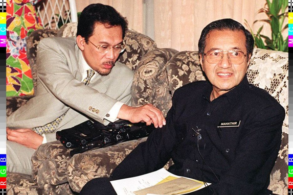 Anwar Ibrahim and PM Mahathir before sodomy charges came between them via Facebook