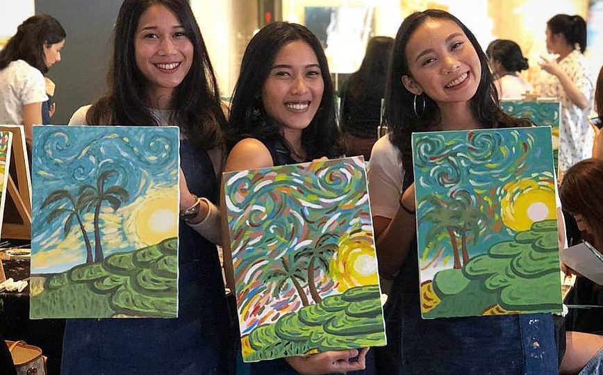 You can paint and sip with Bartega Studio at Potato Head this weekend. Photo: Bartega Studio
