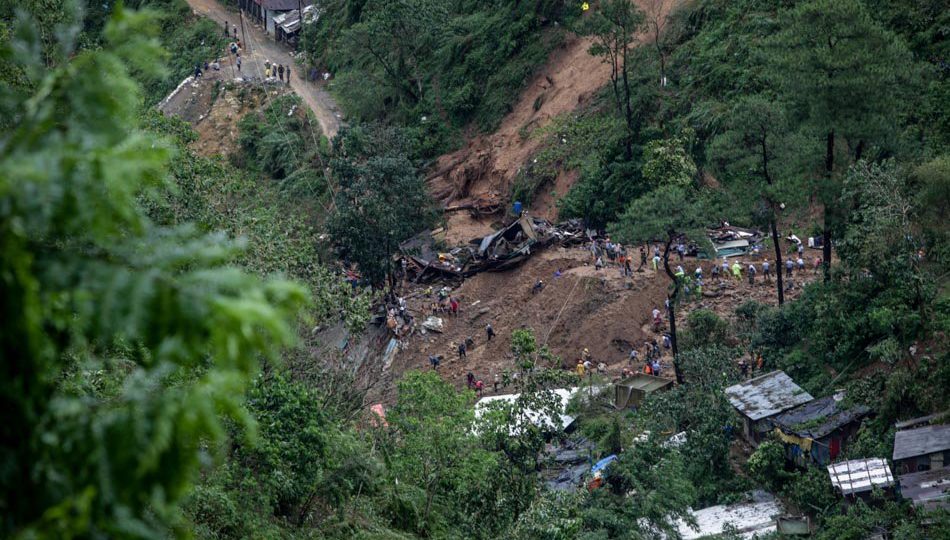 Barangay Ucab in Itogon, Benguet after a landslide caused by typhoon Ompong (Mangkhut). Photo: Jonathan Cellona/ABS-CBN News 