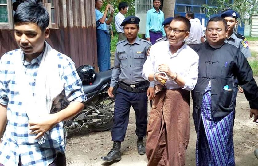 Maung Thway Chun the Mingin Township courthouse for his sentencing on Oct. 8, 2018. Photo: Supplied