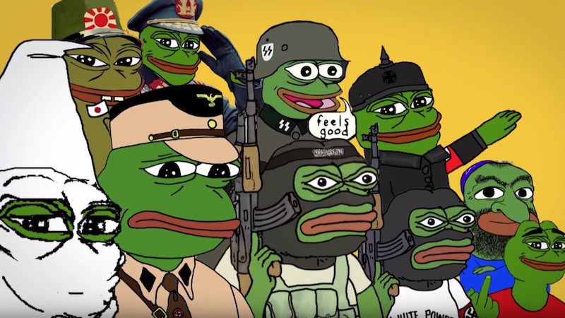 Some of the deplorable versions of Pepe that the alt-right created and spread. Photo: YouTube screengrab