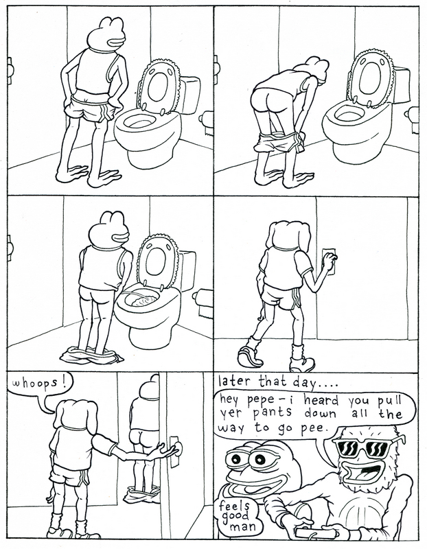 Matt Furie's comic where Pepe's catchphrase 'Feels good man' comes from.