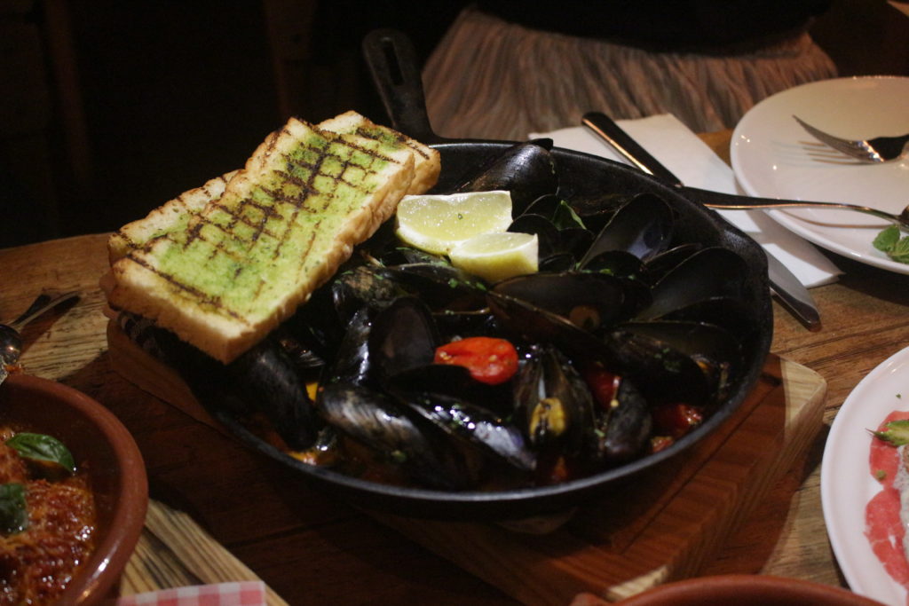 Jamie's Italian's mussels in ‘nduja cream sauce. Photo by Vicky Wong.