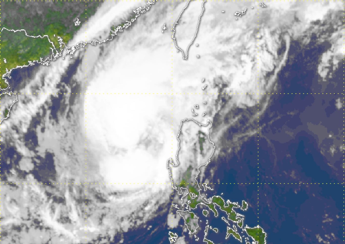 Recent satellite image of severe tropical storm Yutu over the South China Sea. Via HK Observatory. 