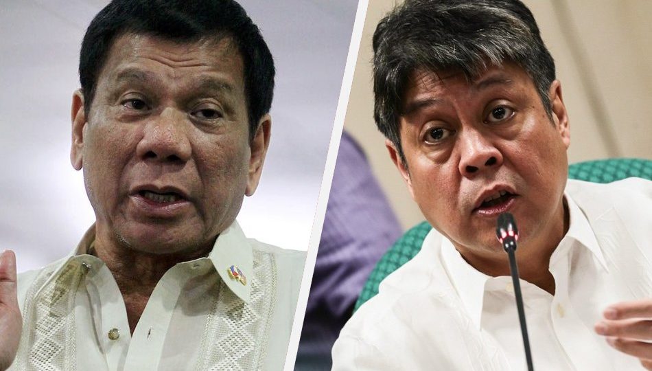 President Rodrigo Duterte and Senator Francis Pangilinan. Photo: ABS-CBN News.