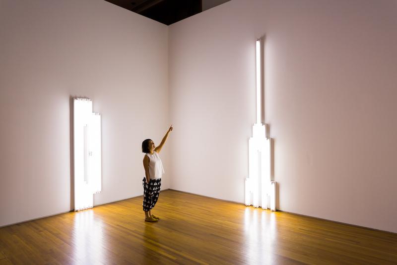 Dan Flavin, 'monument for V. Tatlin #43', 1966-1969. This series pays homage to the utopian ideals of Russian Constructivist artist Vladimir Tatlin, comprising 39 pieces in various configurations created between 1964 and 1990. Photo: National Gallery Singapore 