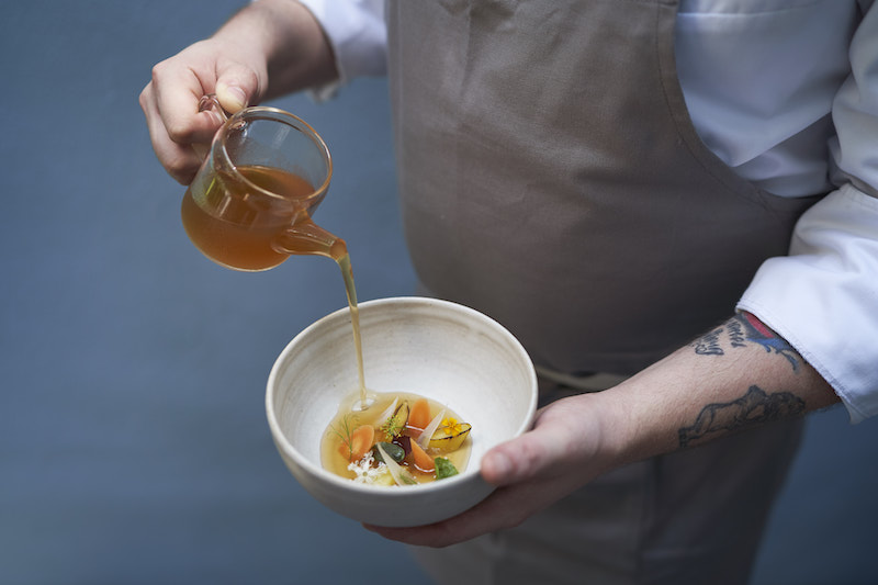 Porrusalda, a broth of leeks, potatoes, and carrots. Photo: Basque Kitchen by Aitor