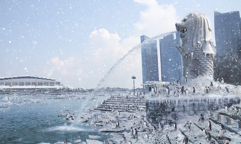 Concept artist reimagines Singaporean landscapes covered in ice and