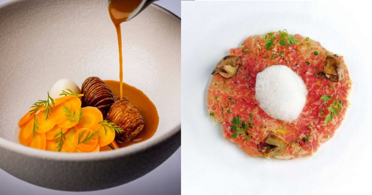 Dishes by Chef Eelke Plasmeijer of Locavore (left) and Chef Sezai Zorlu & Chef Chris Salans (right), all of whom will be doing special dining events at the Jakarta Culinary Feastival. Photos: Jakarta Culinary Feastival / Instagram