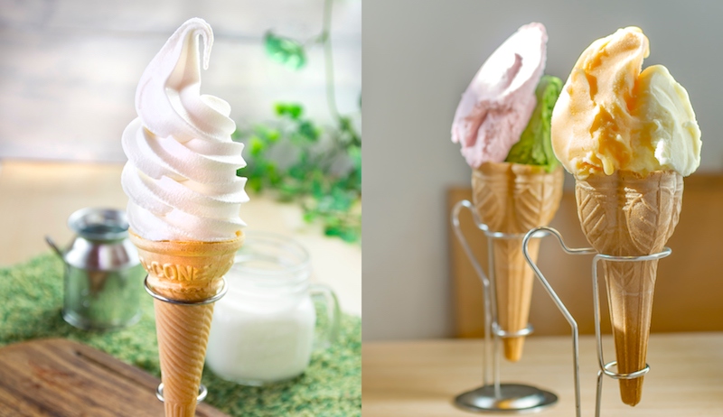 Milk soft serve and gelato. Photo: Naganuma Ice