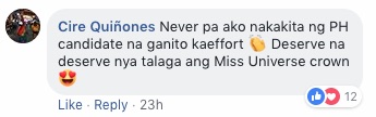 Photo: Screenshot from Catriona Gray's Facebook account