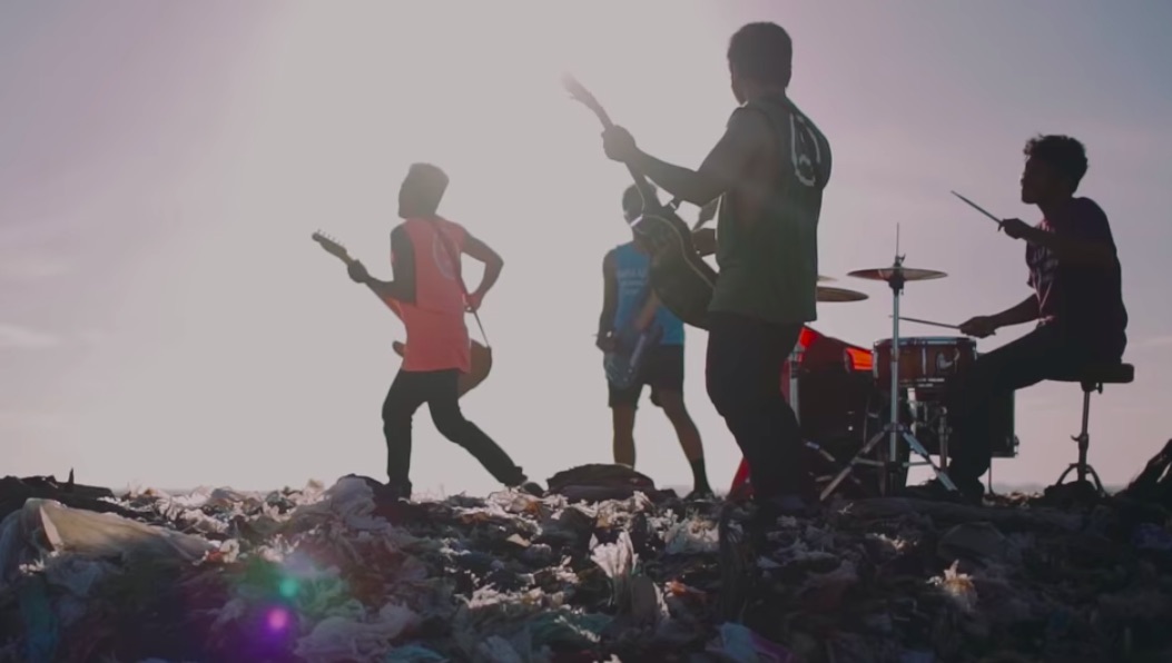 Balinese punk band Marco rocking out in a garbage dump. Photo: YouTube