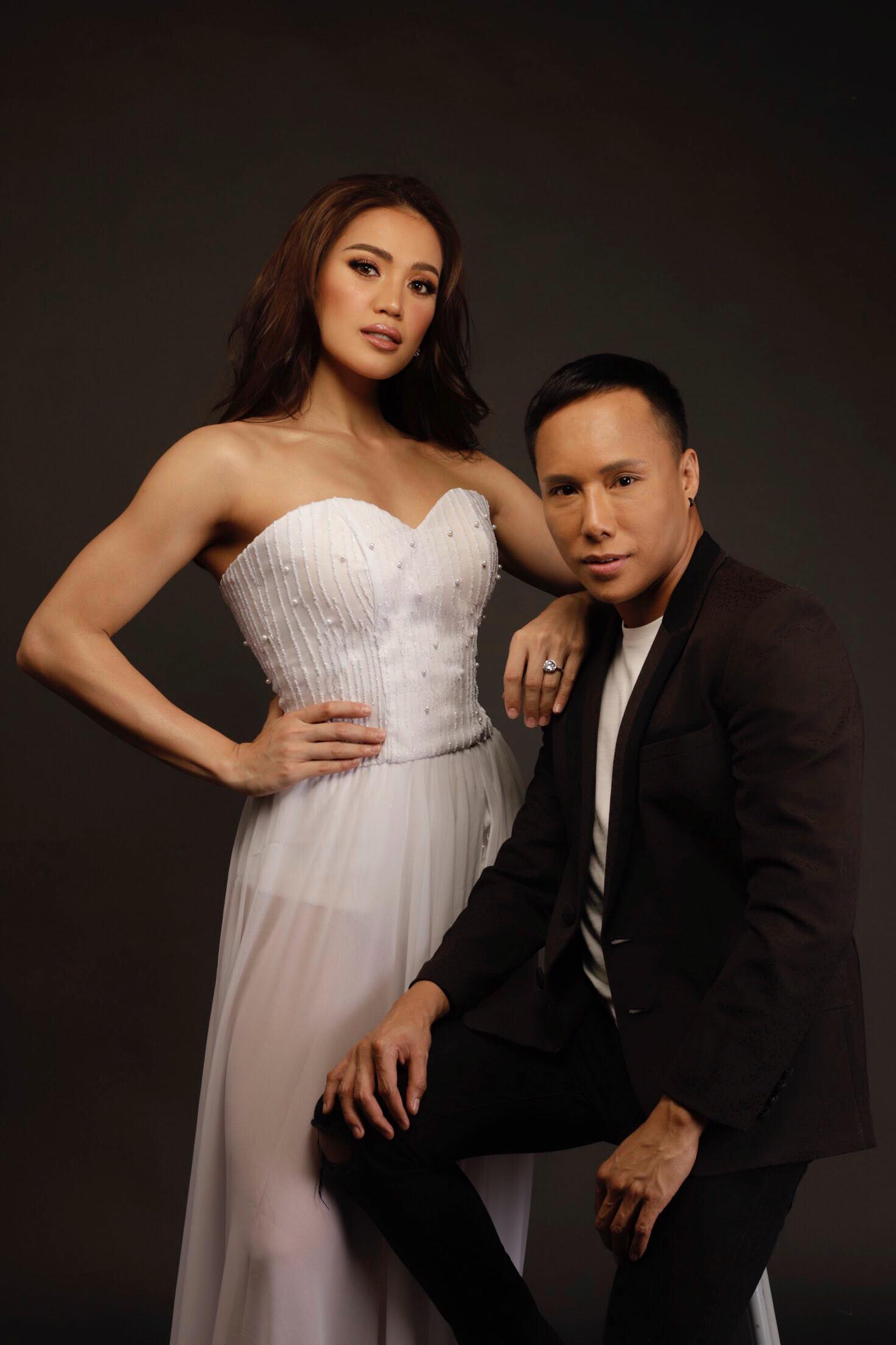 Nat Manilag with Michelle Gumabao, whom he dressed for the Miss Philippines pageant in 2017. Photo: Niccolo Cosme and Eugene Herrera; Makeup artist: Cielo Medved; Hair: Dave Gerona
