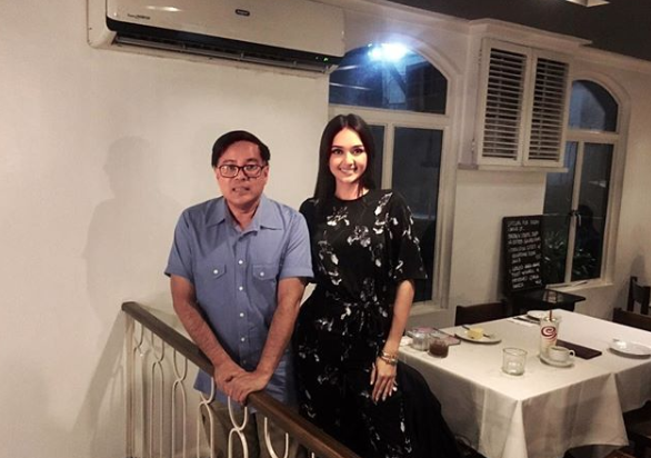Professor Jose Wendell Capili with Ahtisa Manalo, whom Capili taught Japanese for the Miss International pageant this year. Manalo won first runner up. Photo from Capili's Instagram account. 